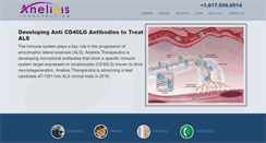 Desktop Screenshot of anelixistherapeutics.com